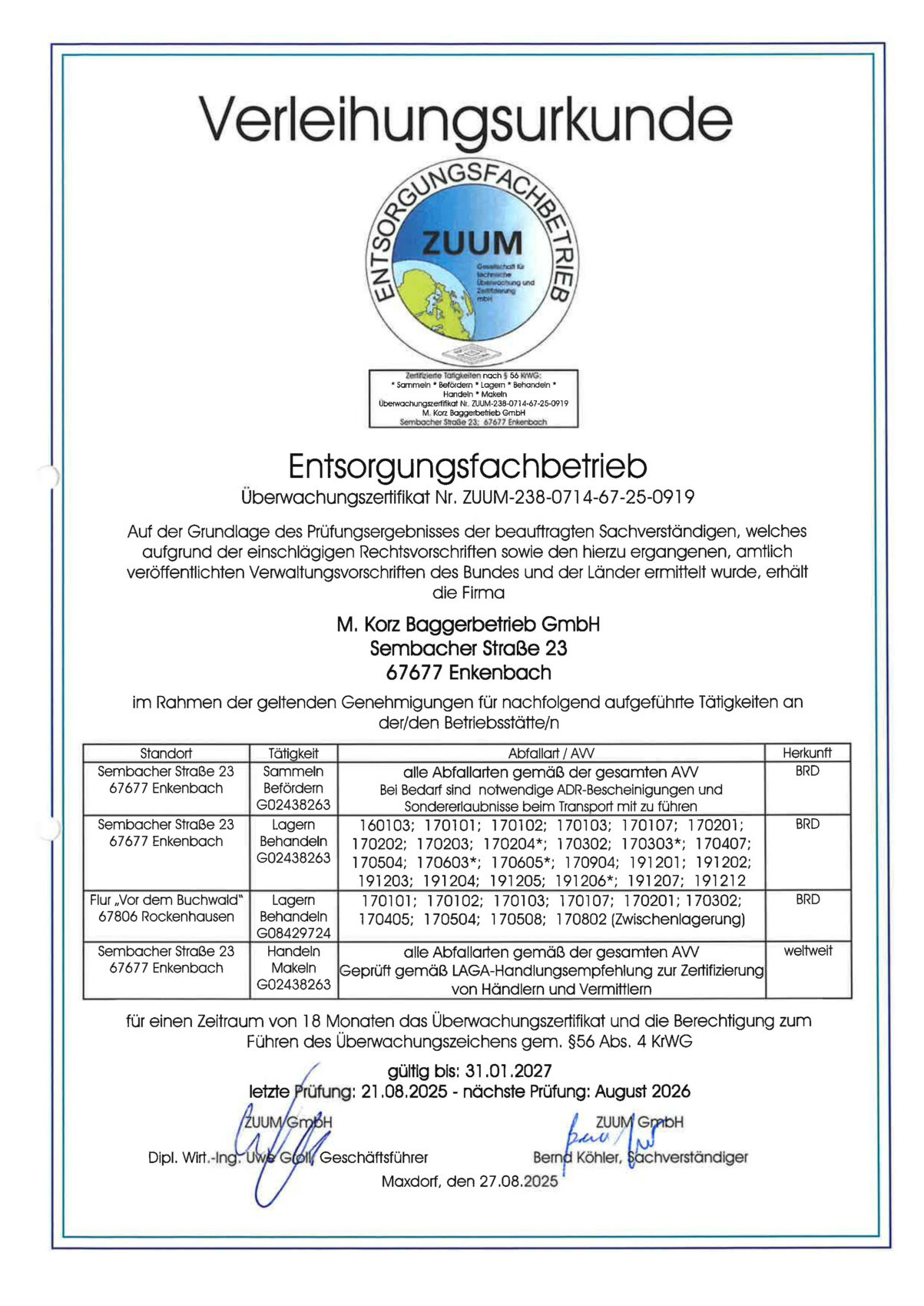 EfB Zertifikat 2025 Verleihungsurkunde-2022
